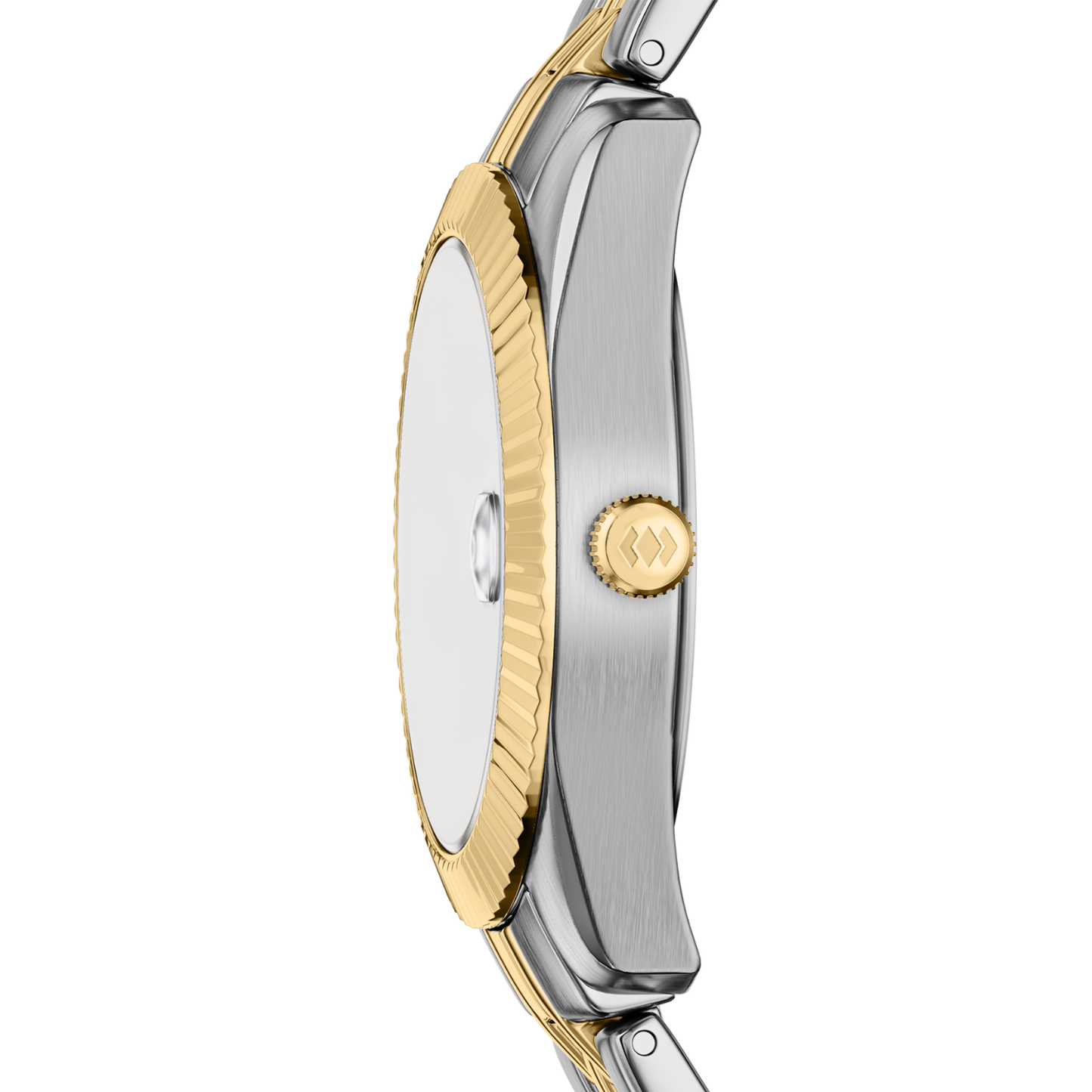 Reloj Análogo Ejecutivo Plateado Doble Tono de Mujer