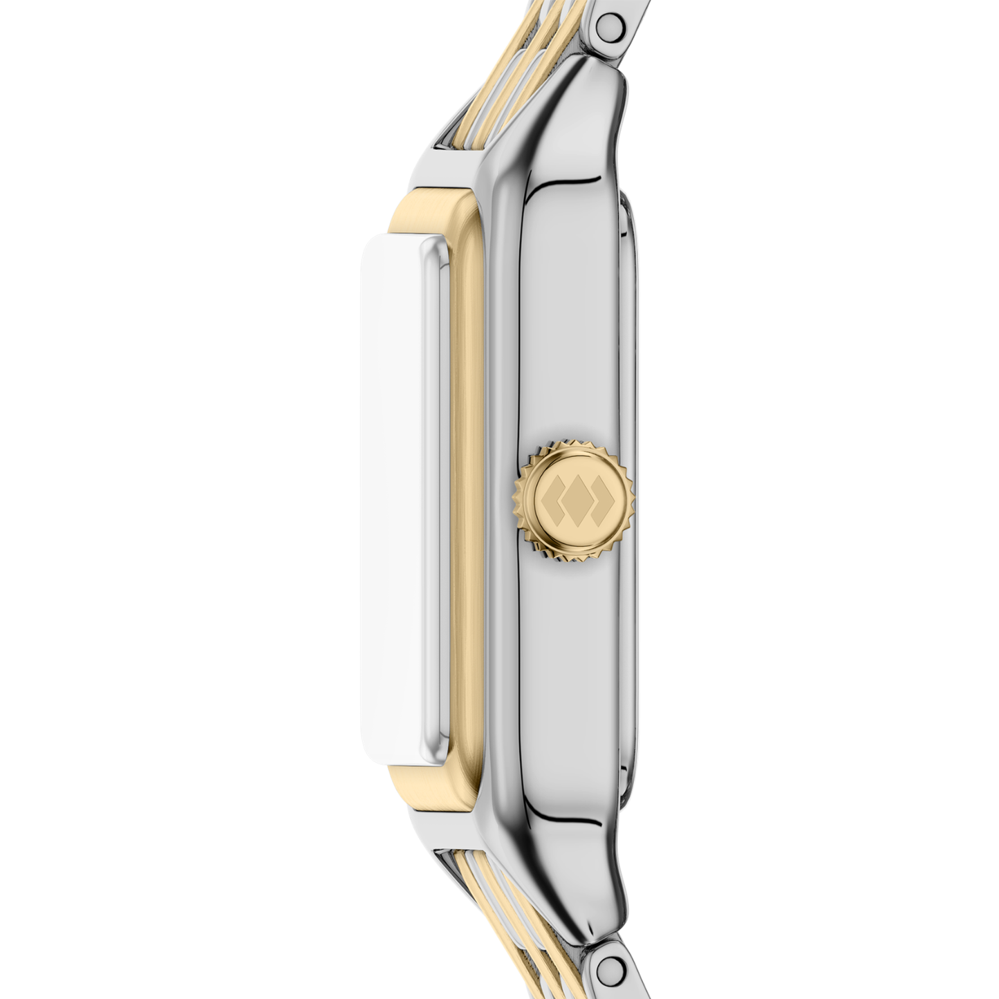 Reloj Análogo Ejecutivo Plateado Doble Tono de Mujer