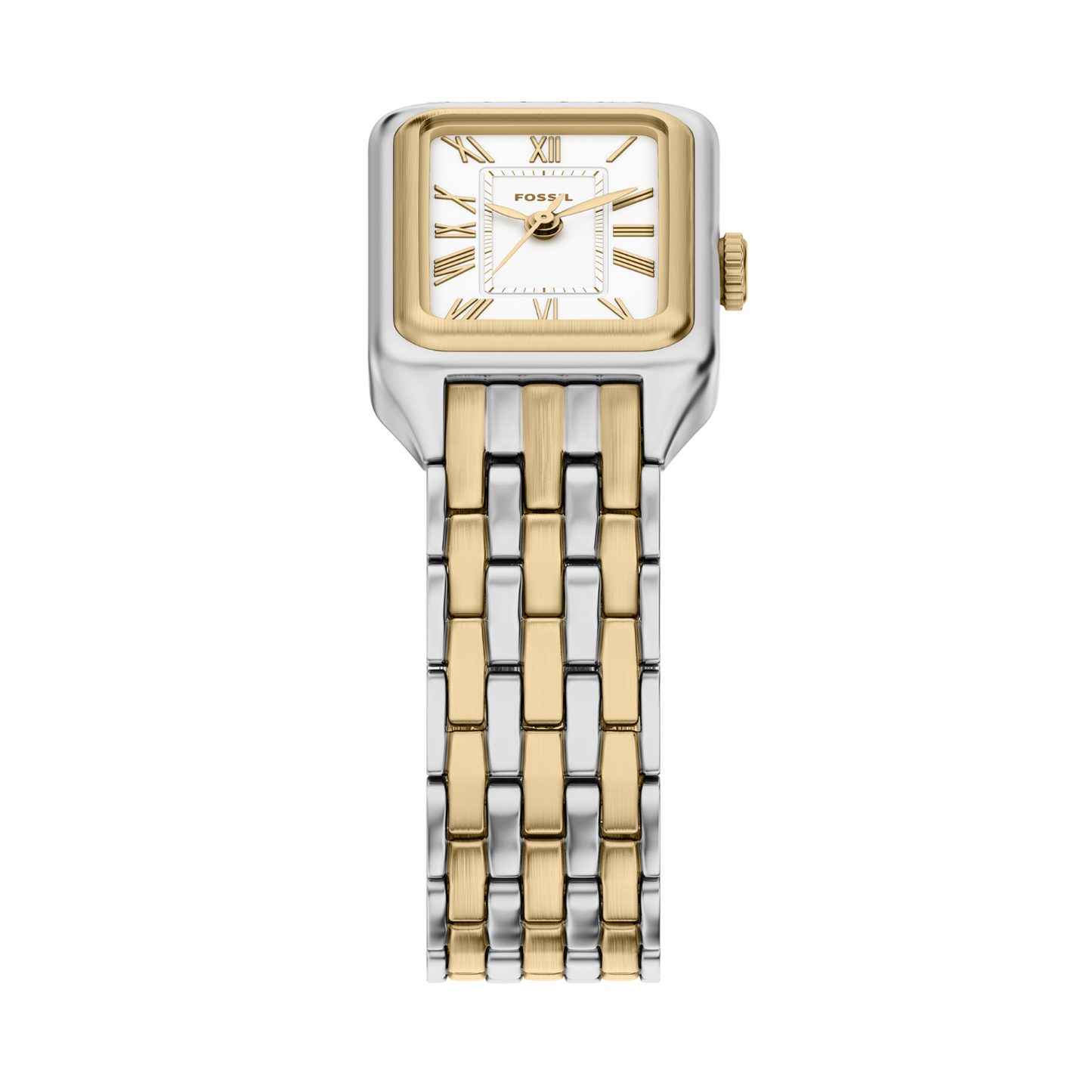 Reloj Análogo Ejecutivo Plateado Doble Tono de Mujer