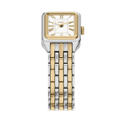 Reloj Análogo Ejecutivo Plateado Doble Tono de Mujer