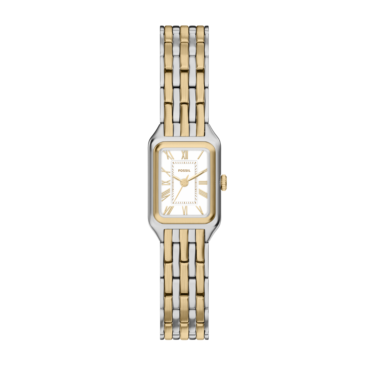 Reloj Análogo Ejecutivo Plateado Doble Tono de Mujer