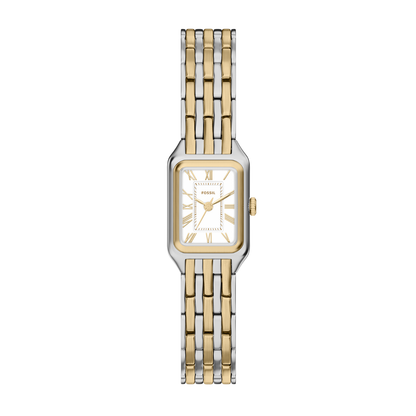 Reloj Análogo Ejecutivo Plateado Doble Tono de Mujer