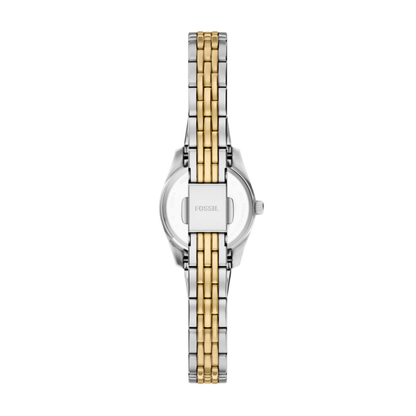 Reloj Análogo Ejecutivo Plateado Doble Tono de Mujer