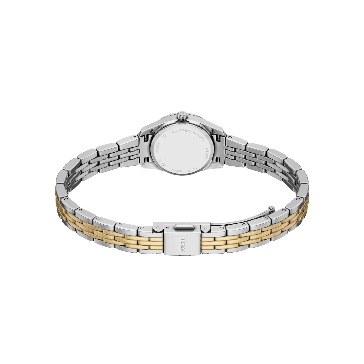 Reloj Análogo Ejecutivo Plateado Doble Tono de Mujer