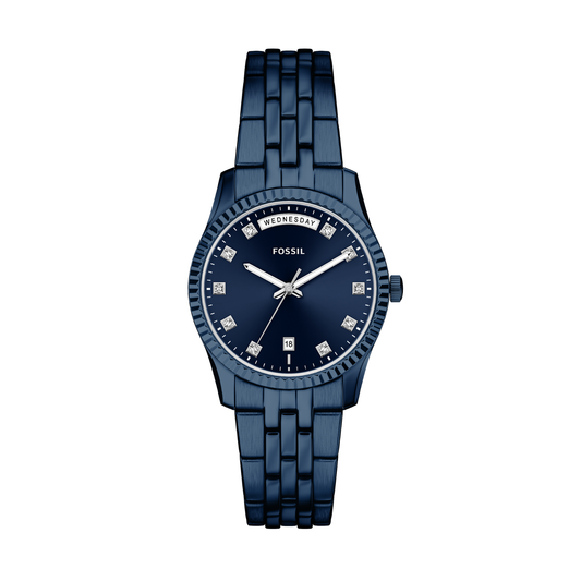 Reloj Análogo Casual Azul Oscuro de Mujer