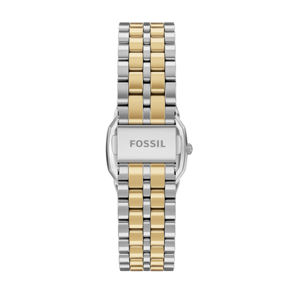 Reloj Análogo Ejecutivo Plateado Doble Tono de Mujer