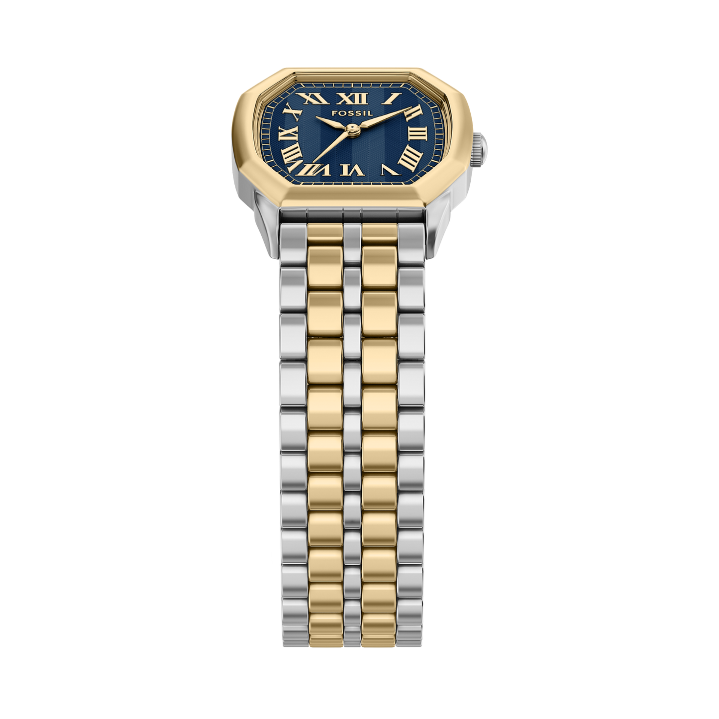 Reloj Análogo Ejecutivo Plateado Doble Tono de Mujer