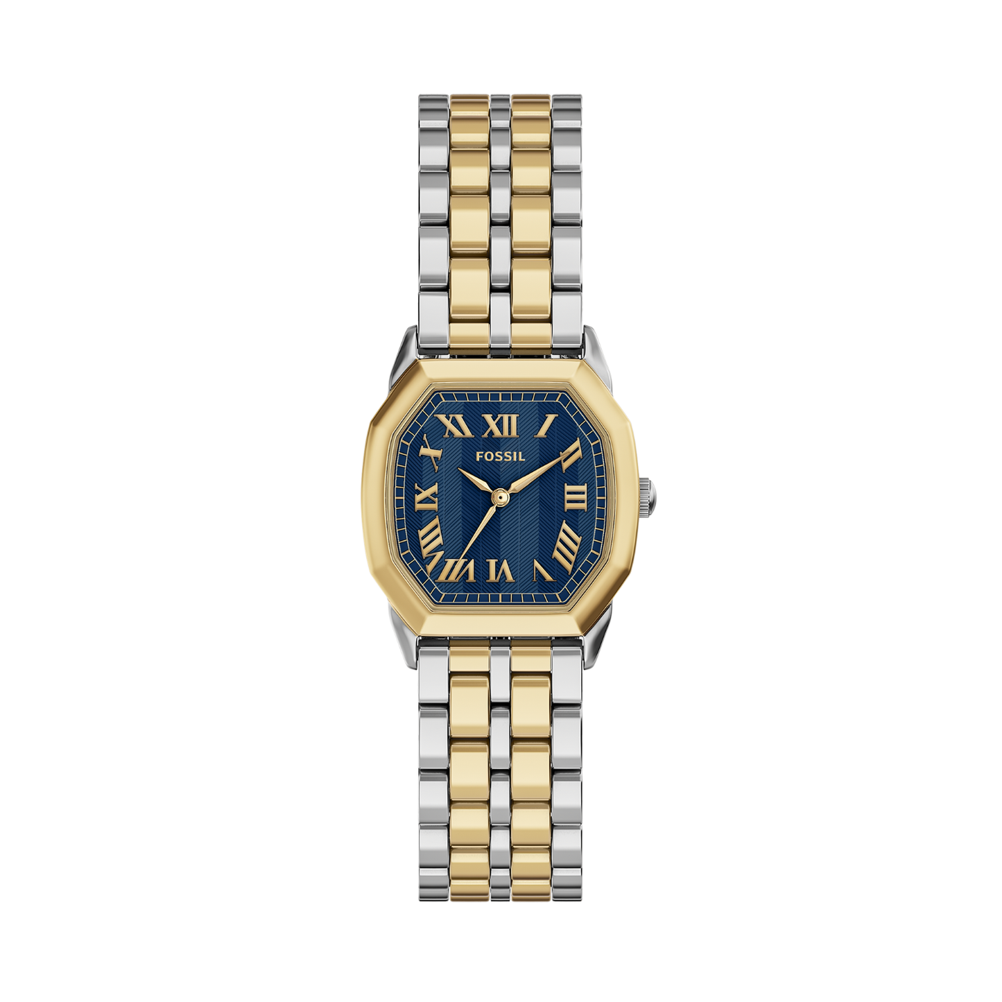 Reloj Análogo Ejecutivo Plateado Doble Tono de Mujer