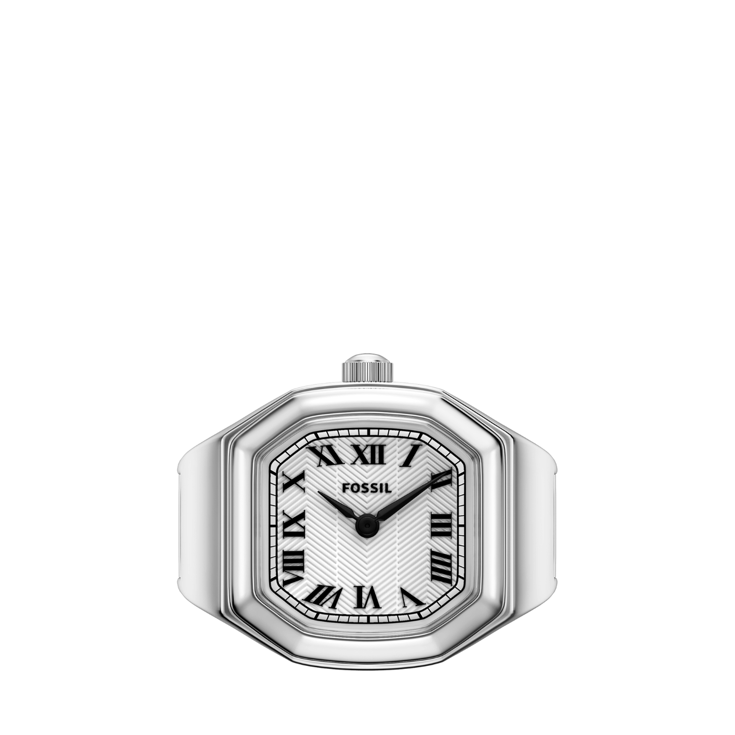 Reloj Análogo de Anillo Plateado de Mujer