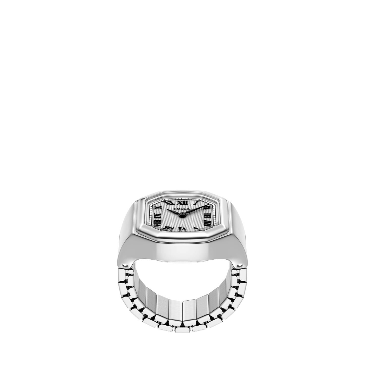 Reloj Análogo de Anillo Plateado de Mujer