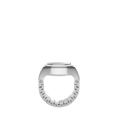 Reloj Análogo de Anillo Plateado de Mujer