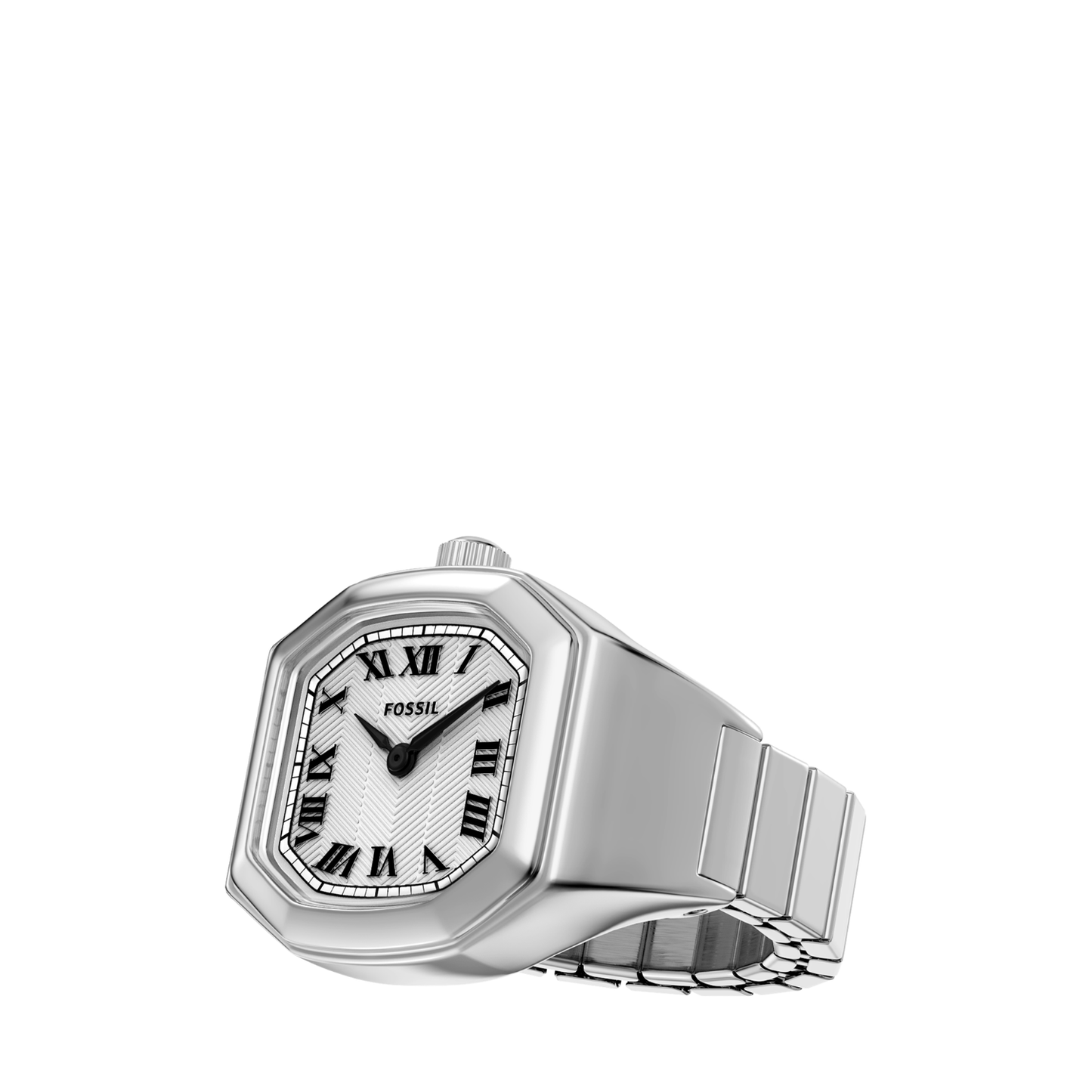 Reloj Análogo de Anillo Plateado de Mujer