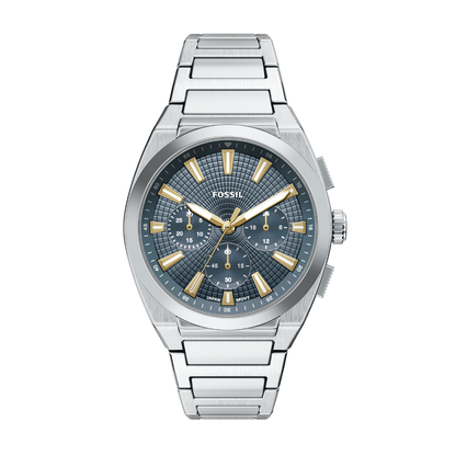 Reloj Análogo Deportivo Plateado de Hombre