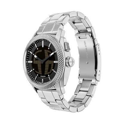 Reloj Análogo Casual Plateado de Hombre