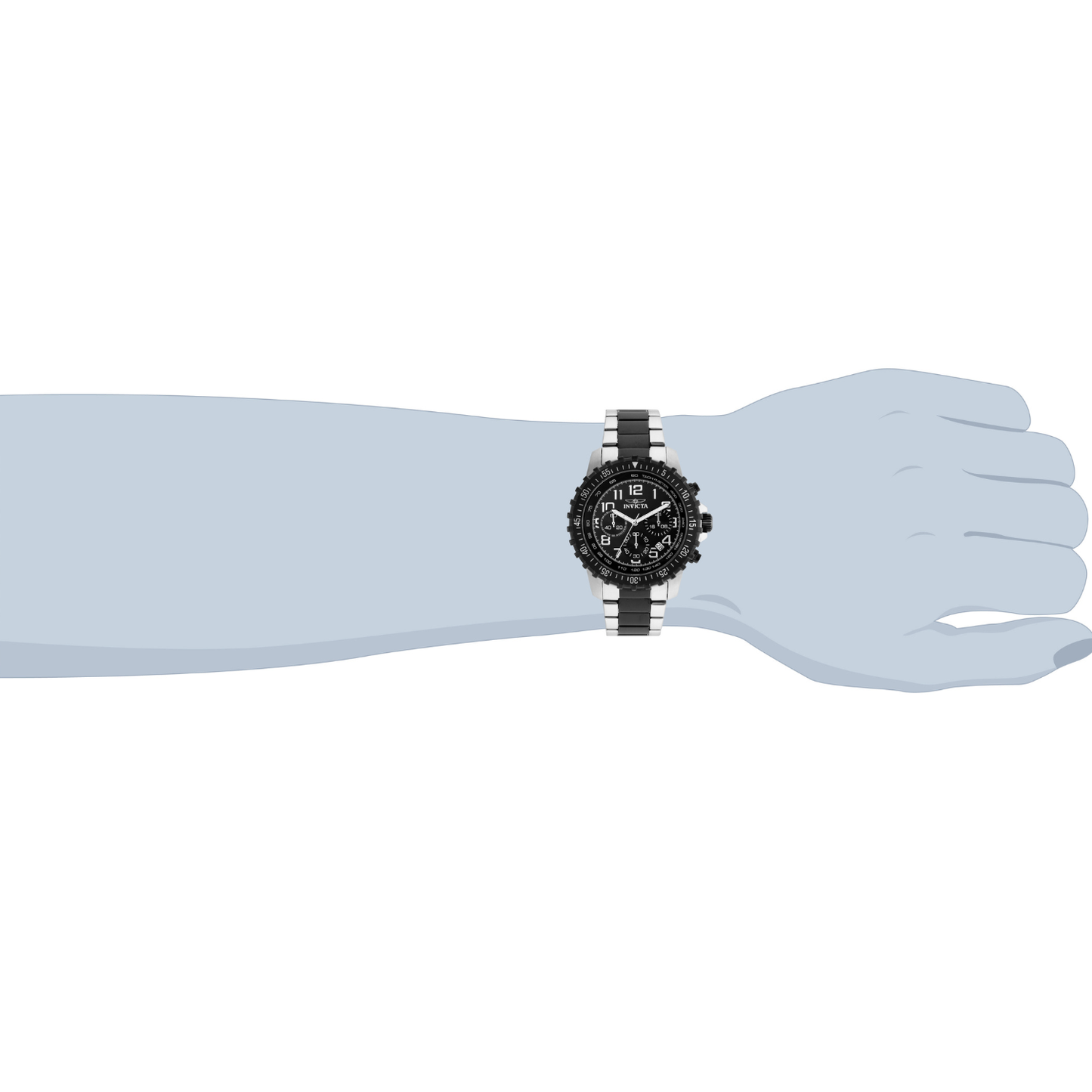 Reloj Análogo Ejecutivo Plateado Doble Tono de Hombre
