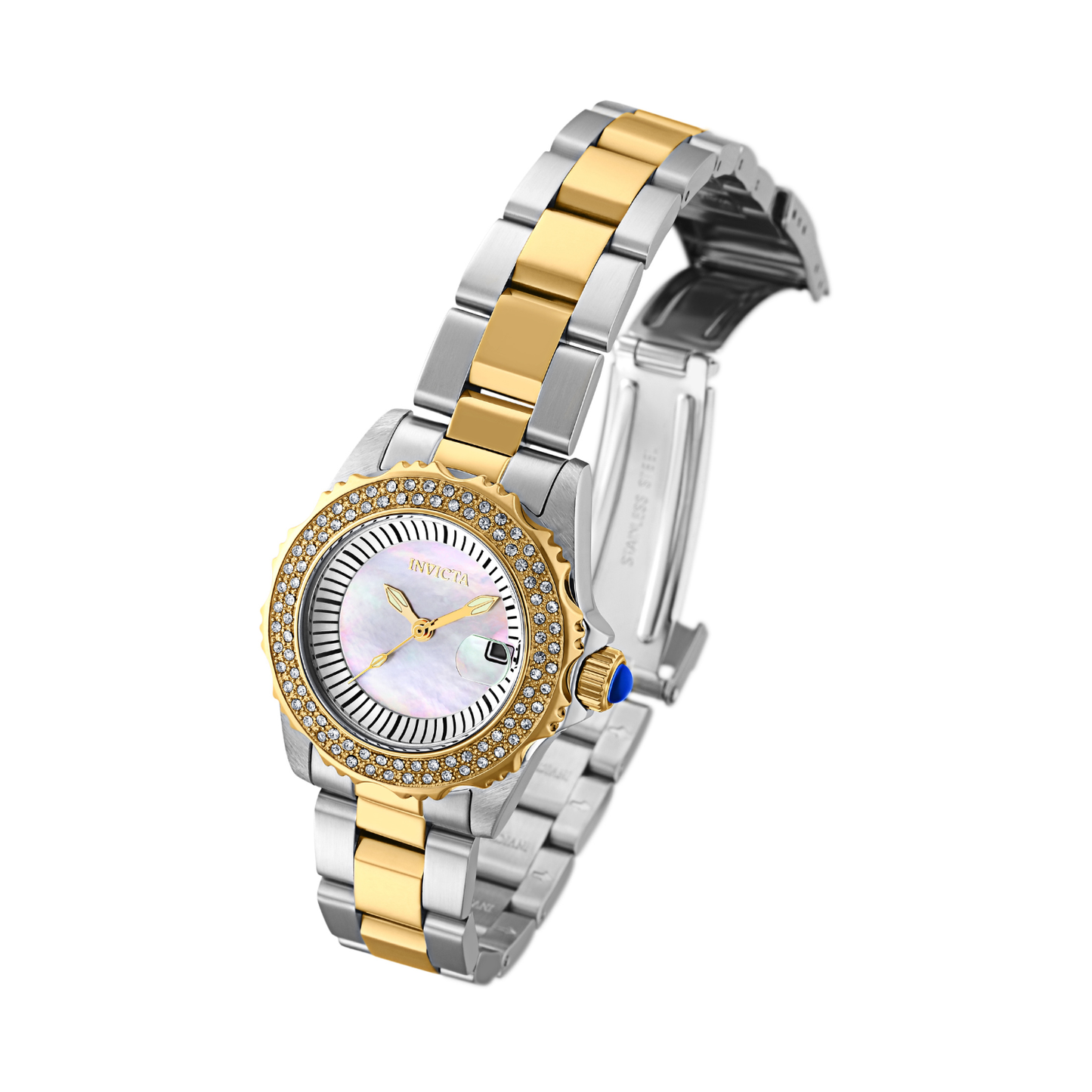 Reloj Análogo Ejecutivo Plateado Doble Tono de Mujer