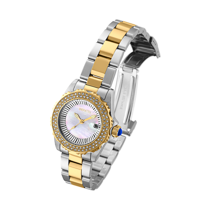 Reloj Análogo Ejecutivo Plateado Doble Tono de Mujer