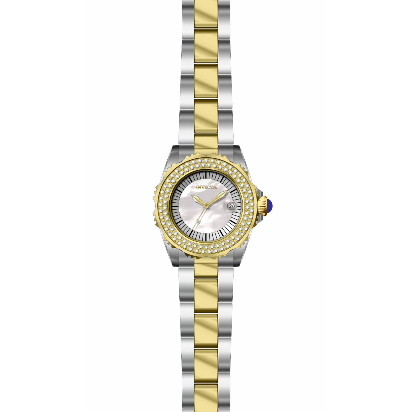 Reloj Análogo Ejecutivo Plateado Doble Tono de Mujer