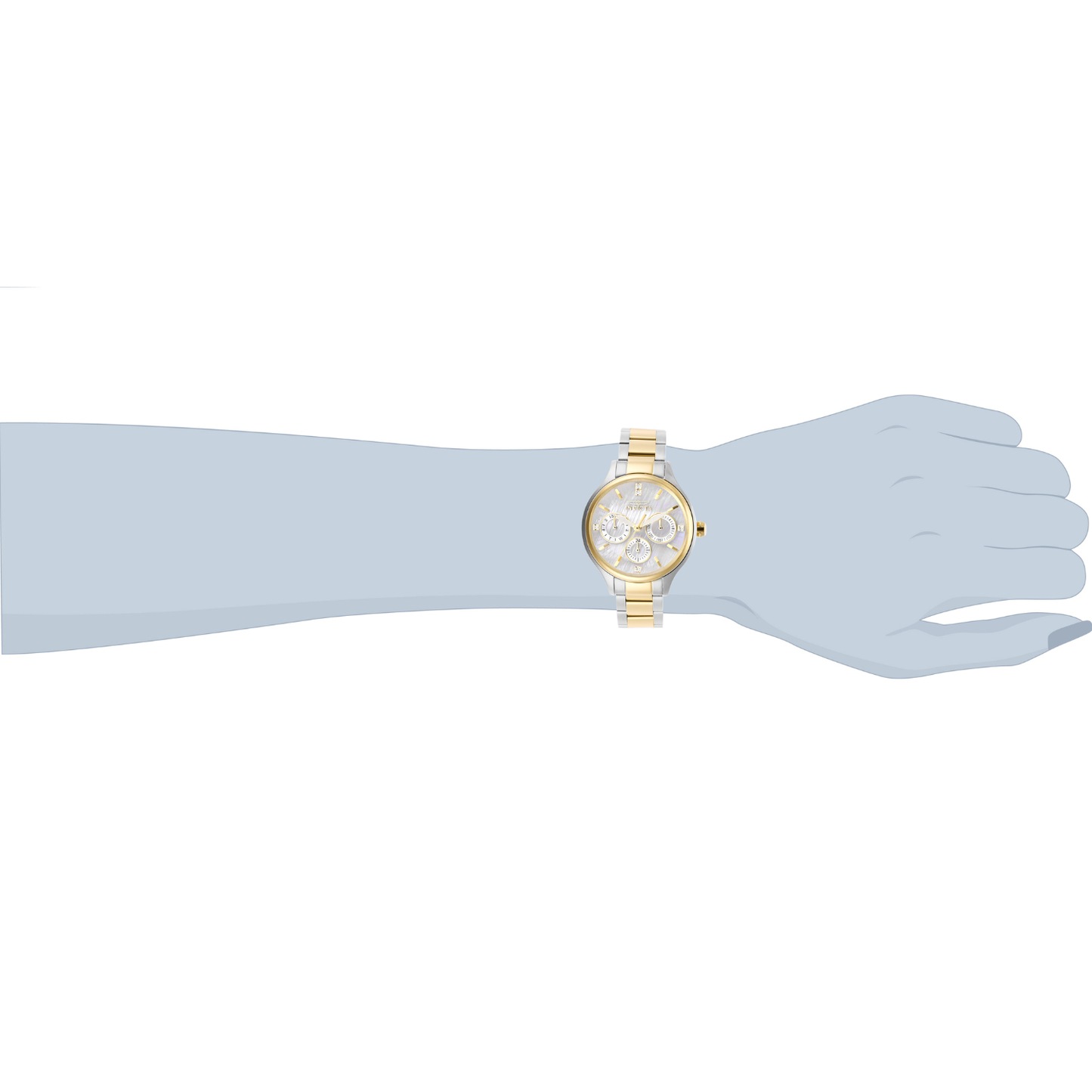 Reloj Análogo Ejecutivo Plateado Doble Tono de Mujer