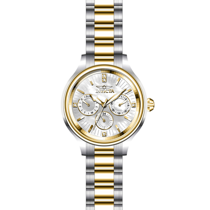 Reloj Análogo Ejecutivo Plateado Doble Tono de Mujer