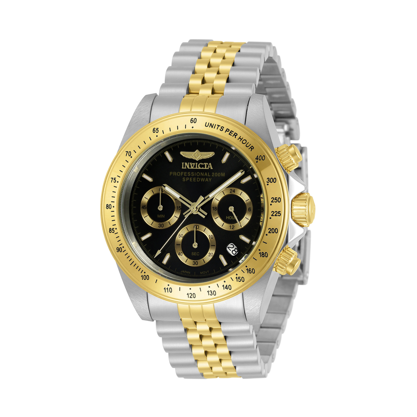 Reloj Análogo Deportivo Plateado Doble Tono de Hombre