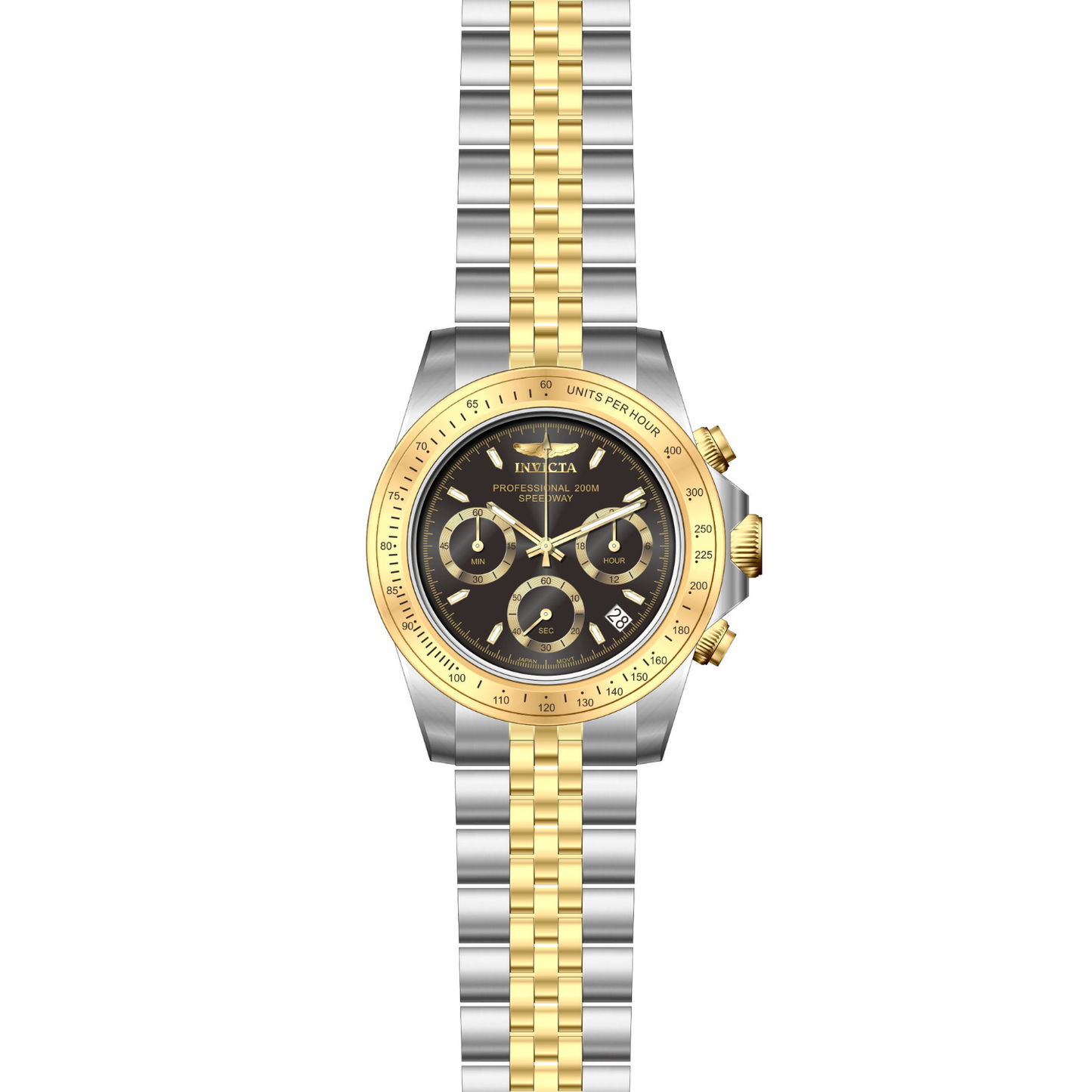 Reloj Análogo Deportivo Plateado Doble Tono de Hombre