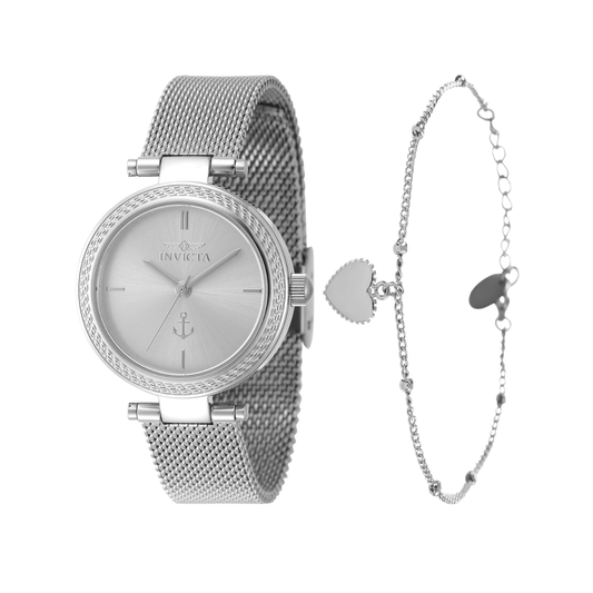 Reloj Análogo Ejecutivo Plateado de Mujer