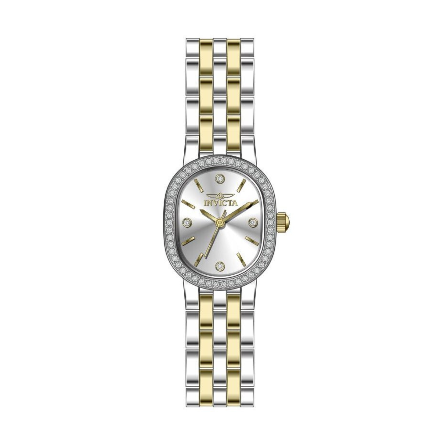Reloj Análogo Ejecutivo Plateado Doble Tono de Mujer