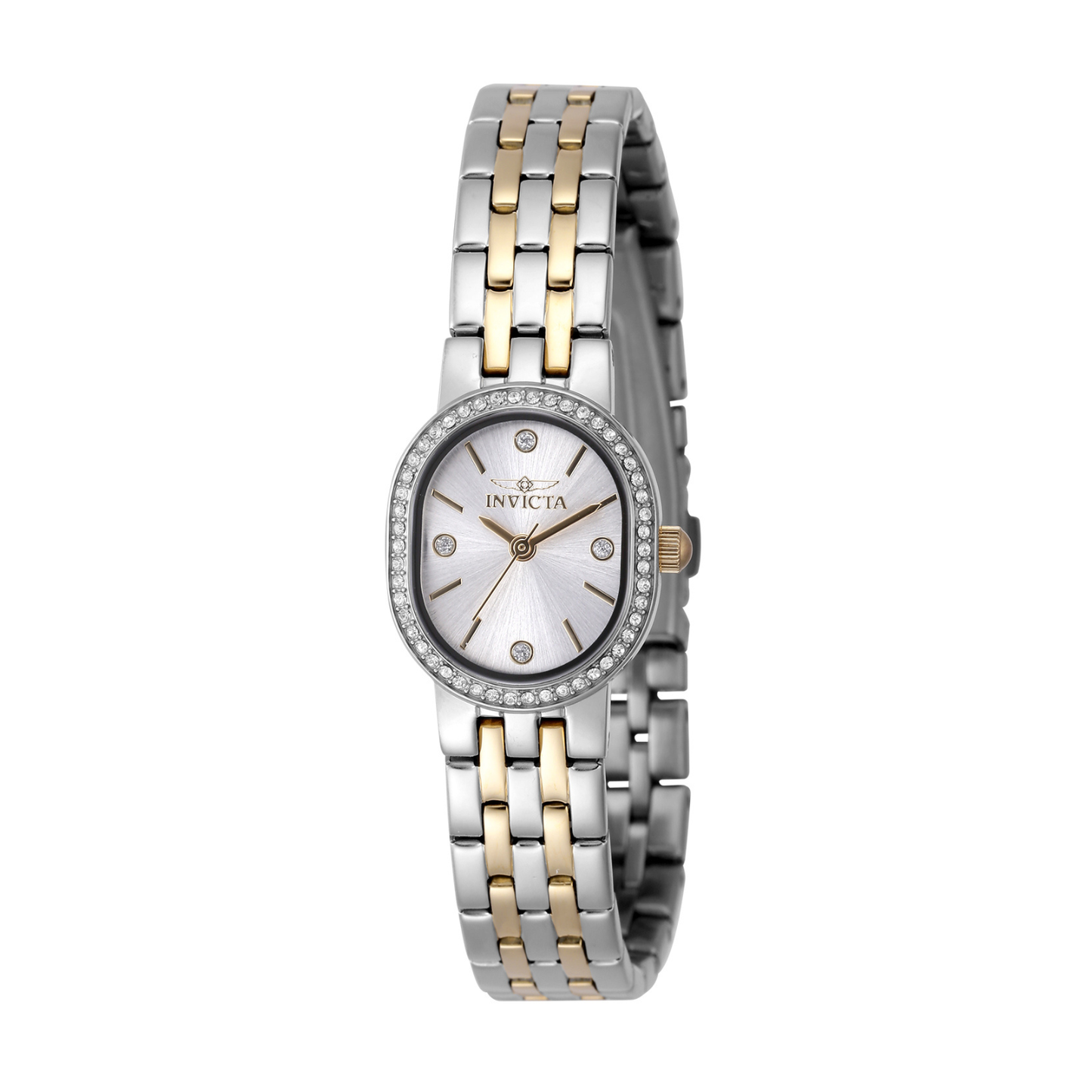 Reloj Análogo Ejecutivo Plateado Doble Tono de Mujer