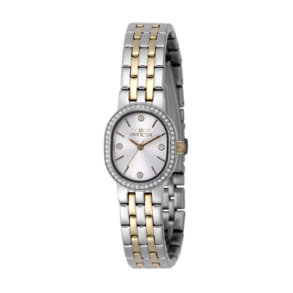 Reloj Análogo Ejecutivo Plateado Doble Tono de Mujer