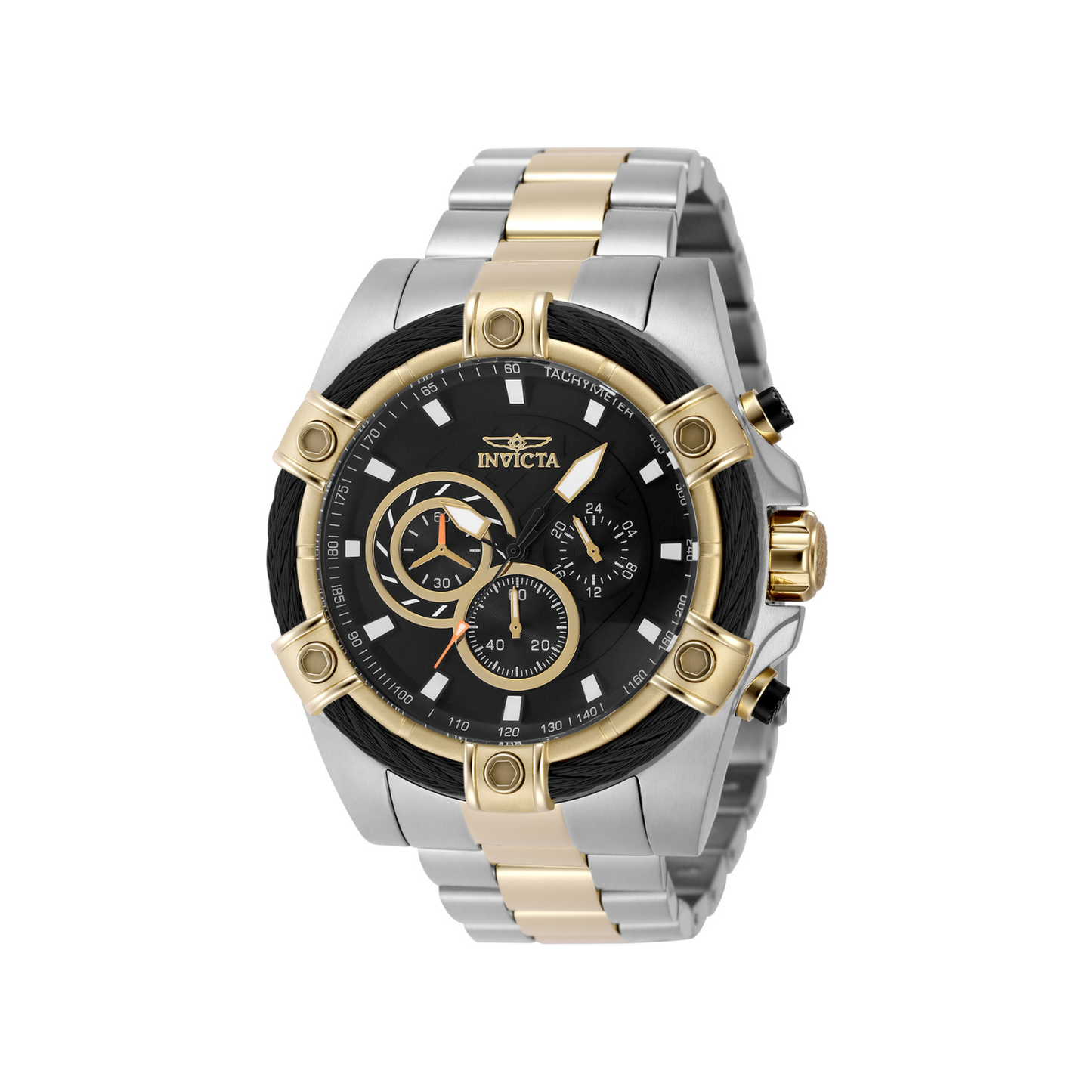 Reloj Análogo Ejecutivo Plateado Doble Tonode Hombre
