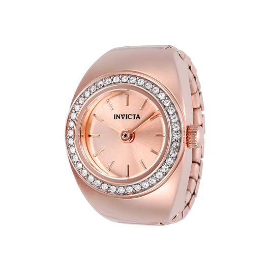 Reloj Análogo Casual de Anillo Rosado de Mujer