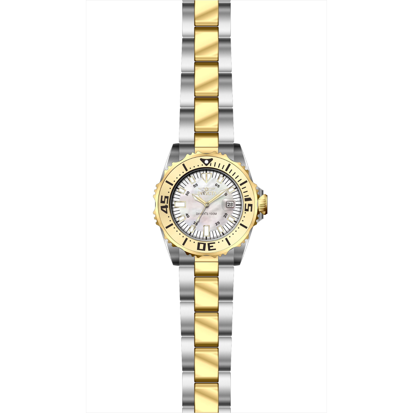 Reloj Análogo Ejecutivo Plateado Doble Tono de Mujer