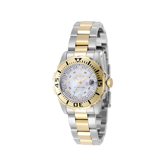 Reloj Análogo Ejecutivo Plateado Doble Tono de Mujer