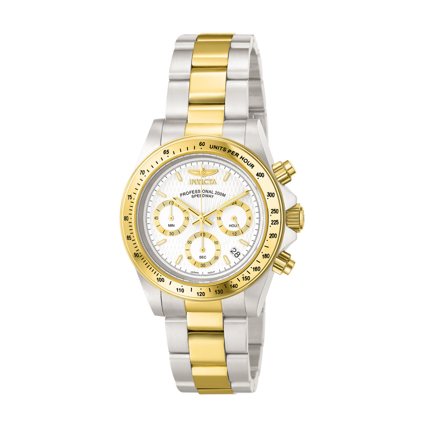 Reloj Análogo Deportivo Plateado Doble Tono de Hombre