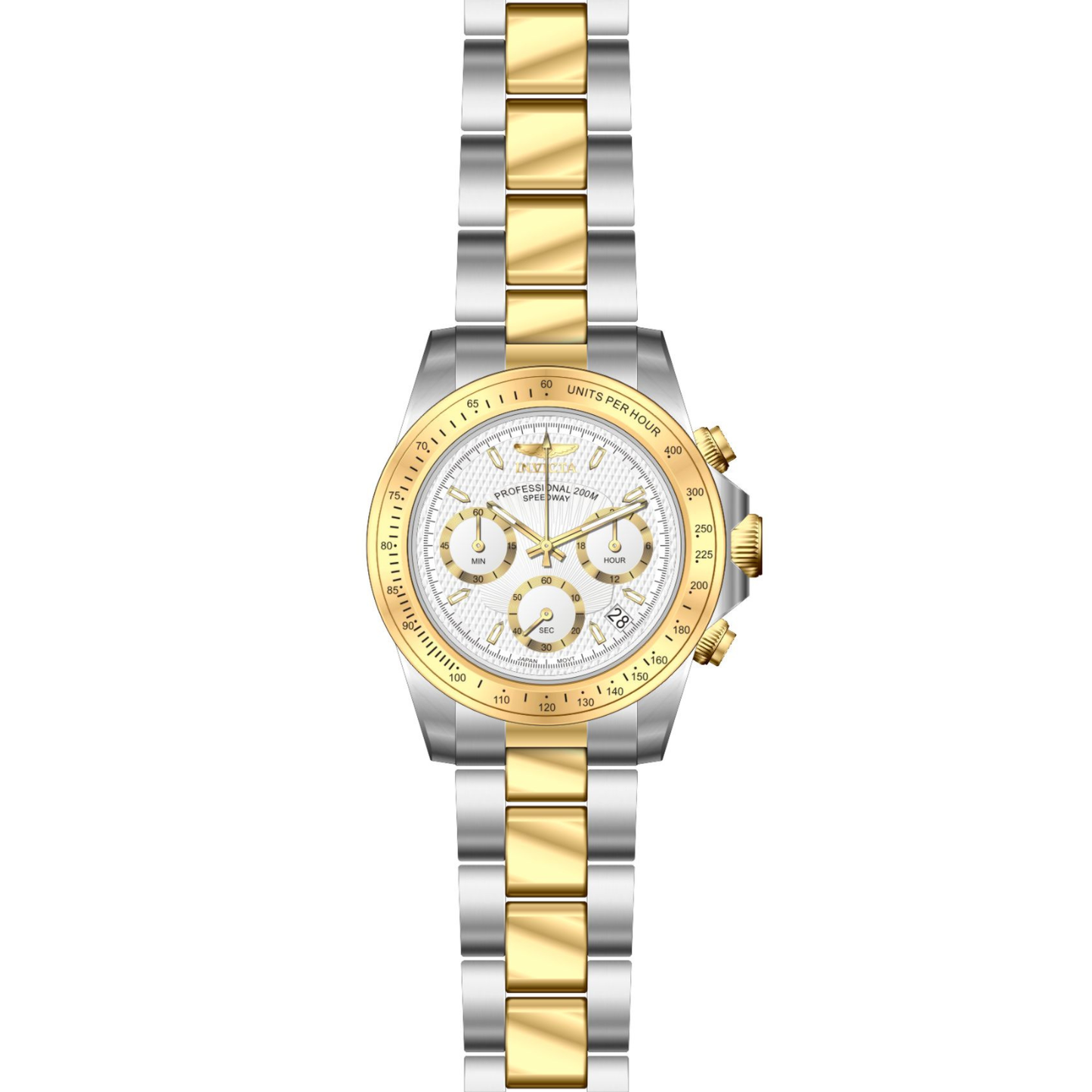 Reloj Análogo Deportivo Plateado Doble Tono de Hombre
