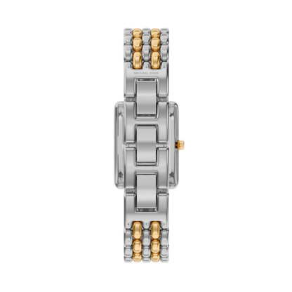 Reloj Análogo Luxury Plateado Doble Tono de Mujer