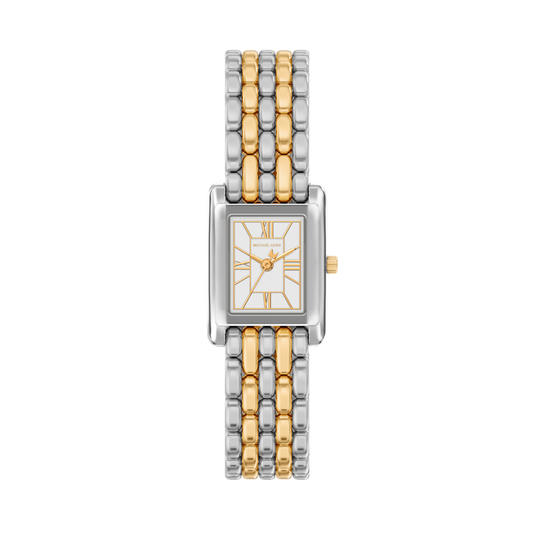 Reloj Análogo Luxury Plateado Doble Tono de Mujer