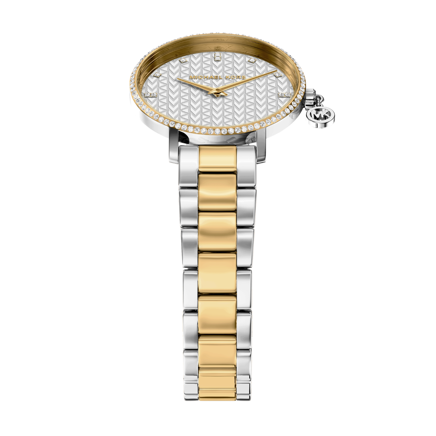 Reloj Análogo Casual Plateado Doble Tono de Mujer