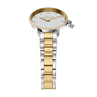 Reloj Análogo Casual Plateado Doble Tono de Mujer