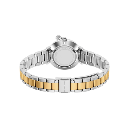 Reloj Análogo Casual Plateado Doble Tono de Mujer