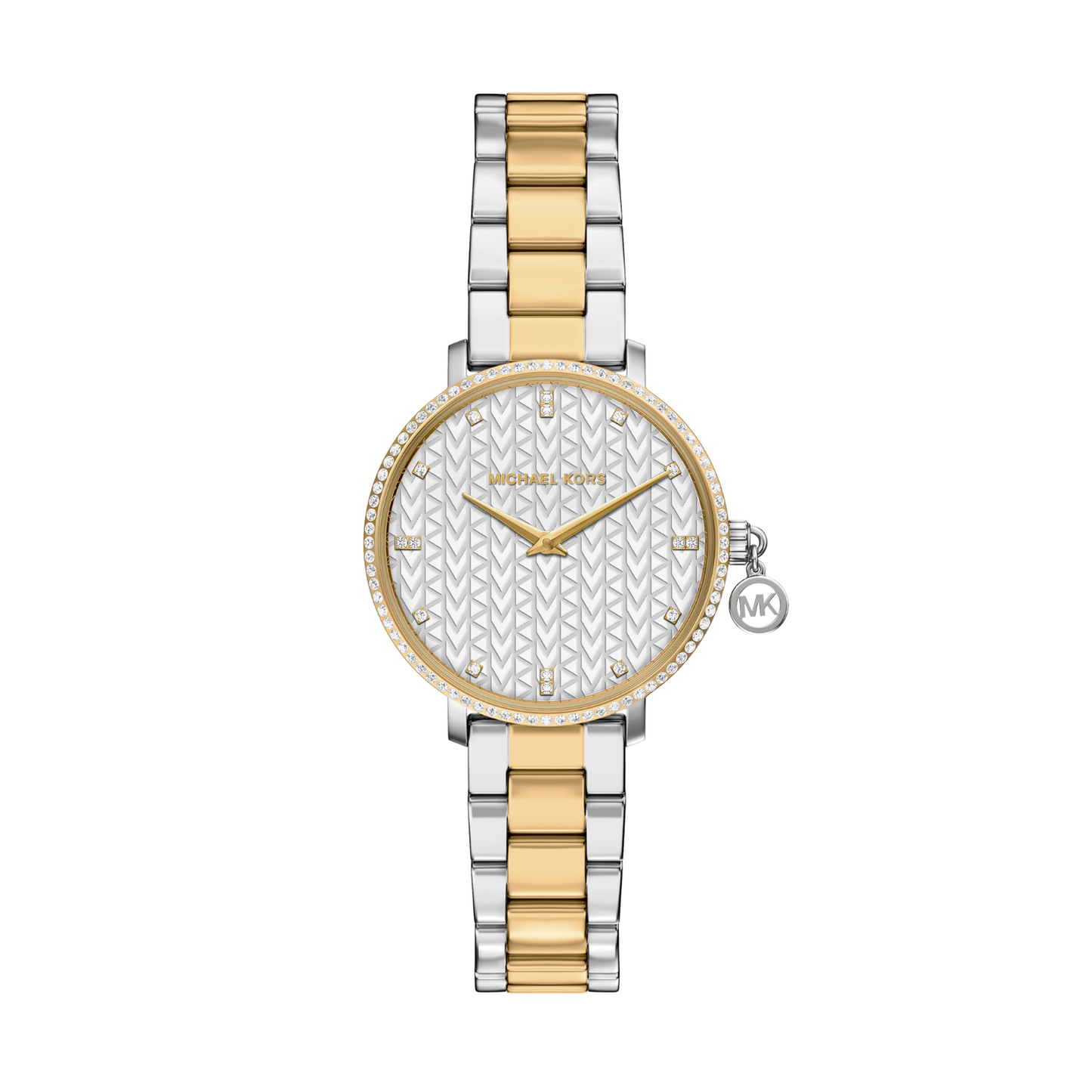 Reloj Análogo Casual Plateado Doble Tono de Mujer