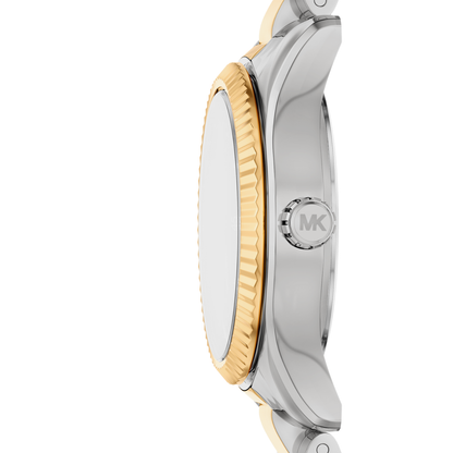 Reloj Análogo Luxury Plateado Doble Tono de Mujer