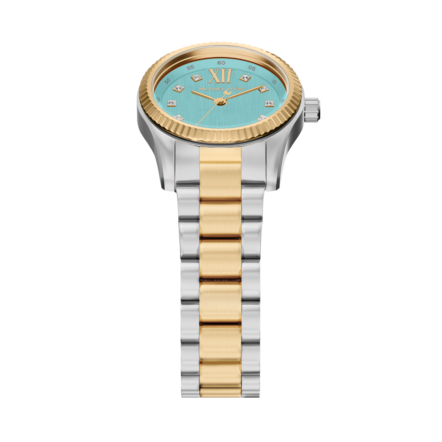 Reloj Análogo Luxury Plateado Doble Tono de Mujer