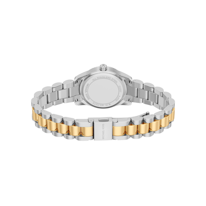 Reloj Análogo Luxury Plateado Doble Tono de Mujer