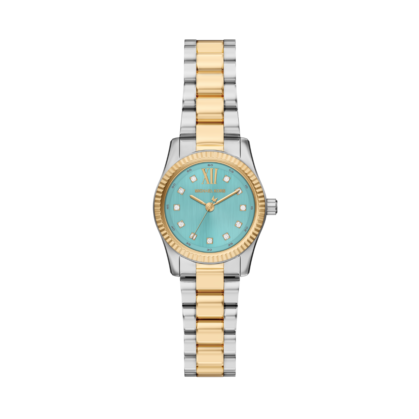 Reloj Análogo Luxury Plateado Doble Tono de Mujer