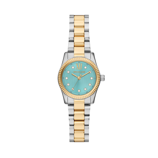 Reloj Análogo Luxury Plateado Doble Tono de Mujer