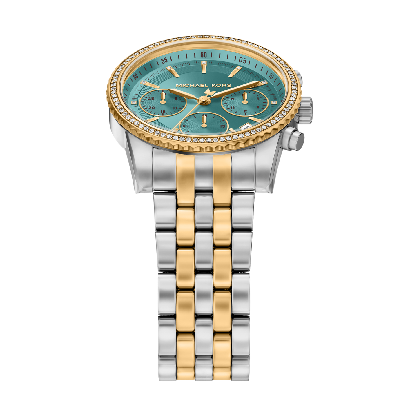 Reloj Análogo Casual Plateado Doble Tono de Mujer