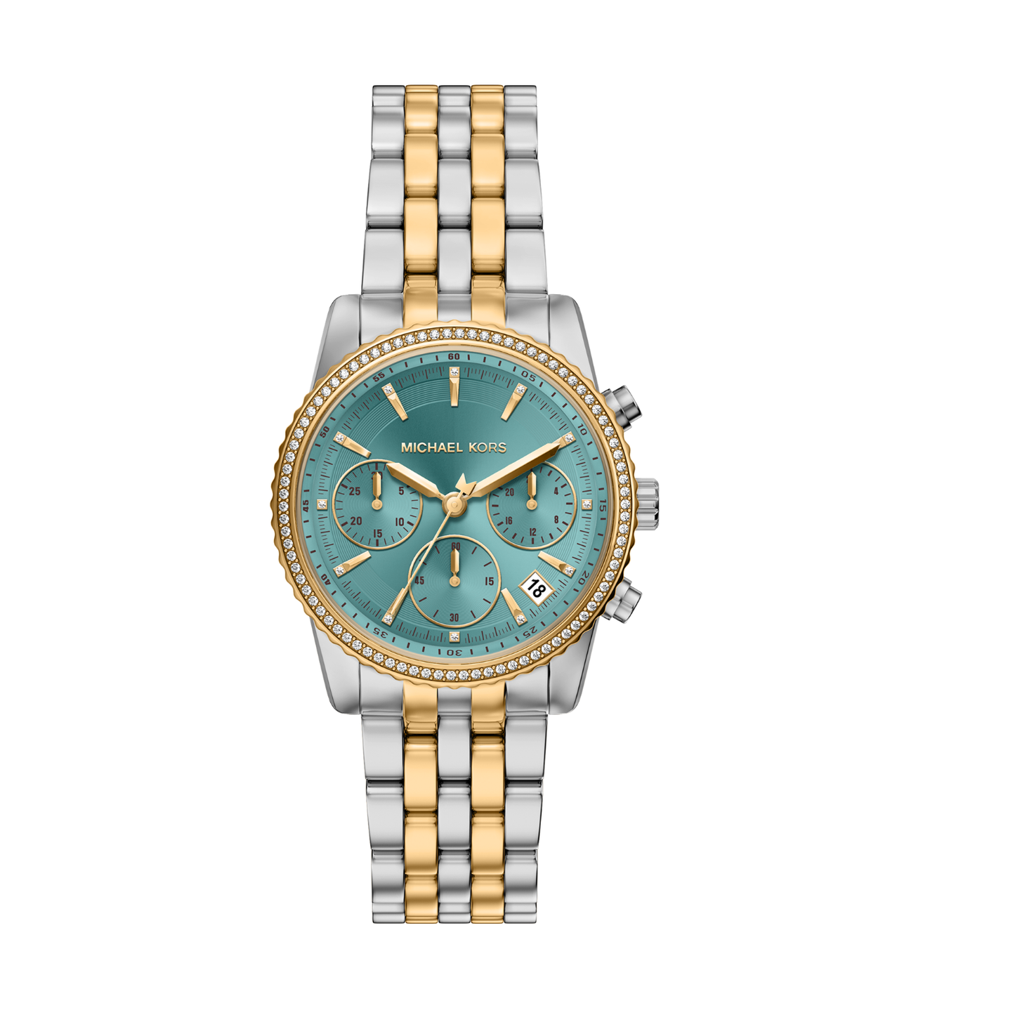 Reloj Análogo Casual Plateado Doble Tono de Mujer