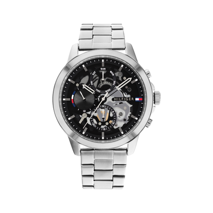 Reloj Análogo Tommy Hilfiger Henry Cuarzo Negro y Plateado de Hombre